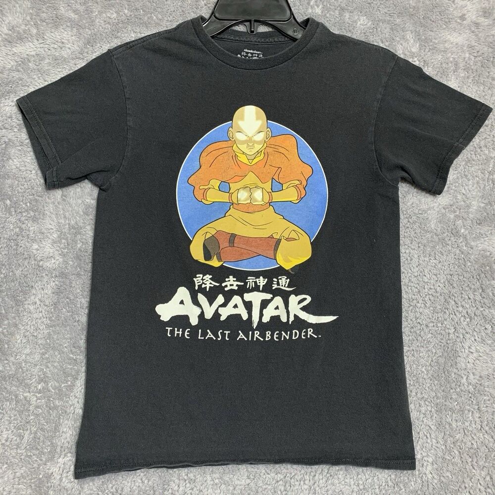 Nickelodeon Avatar The Last Airbender T-Shirt Mens Small Black Aang‎ Graphic Tee